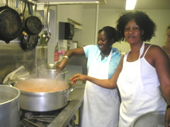 Cooking in the kitchen