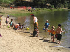 Kids camp at beach