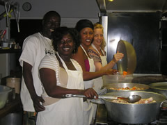 Cooking in the kitchen